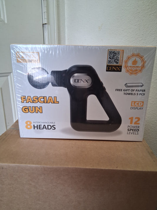 DENX DX1716 Massage Gun Black LCD Display 8 Heads 12 Speed USB Rechargeable